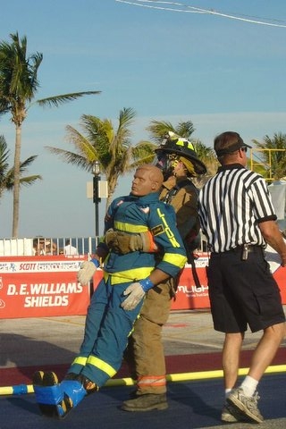 SCP firefighter competes in the Combat Challenge