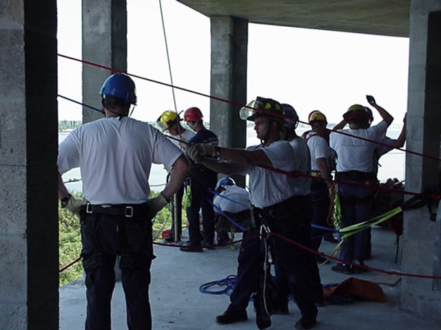 High rise ropes training with Urban Search and Rescue